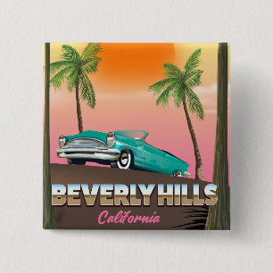 Beverly Hills California 2 Inch Square Button
