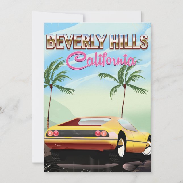 Beverly Hills California retro travel poster (Front)