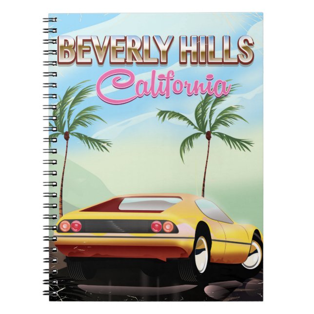 Beverly Hills California retro travel poster Notebook (Front)