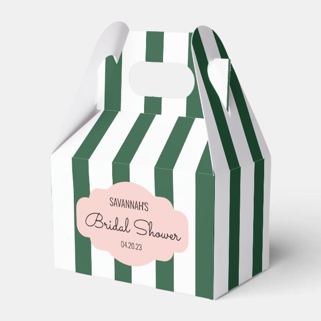 Beverly Hills Pink & Green Bridal Shower Favor Box (Front Side)