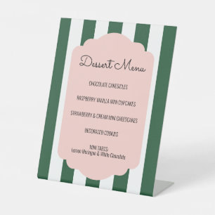 Beverly Hills Pink & Green Dessert Menu Pedestal Sign