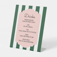 Beverly Hills Pink & Green Drink Menu Pedestal Sig