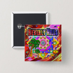 Beverly Hills Tropical Friends Button