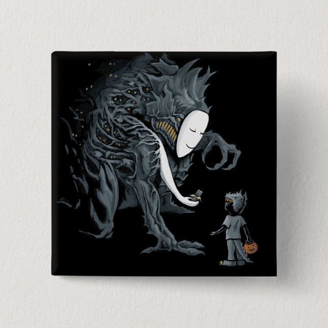 Beware a Trick on Halloween 2 Inch Square Button (Front)