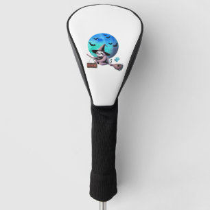 Beware Cute Witch Sloth Flying on Broom Halloween  Golf Head Cover