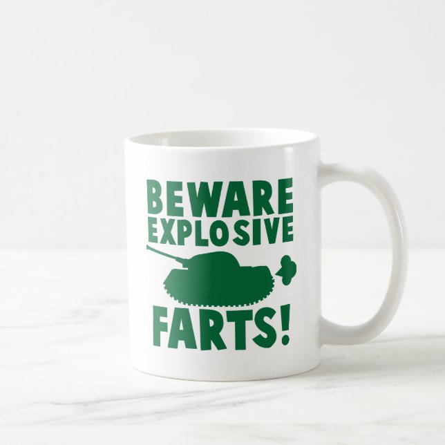 Beware EXPLOSIVE FARTS! Coffee Mug (Right)
