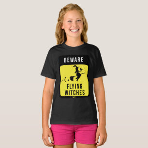 BEWARE FLYING WITCHES funny halloween T-Shirt