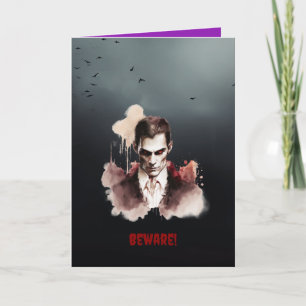 "Beware!" Folded Greeting Card