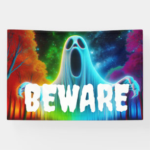 Beware Ghost Halloween Banner