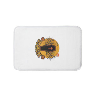 Beware Halloween Coffin Pumpkin Vintage Shirt Desi Bath Mat
