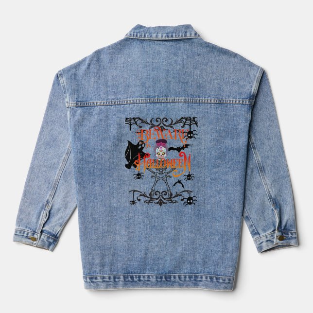 Beware Halloween Denim Jacket (Back)
