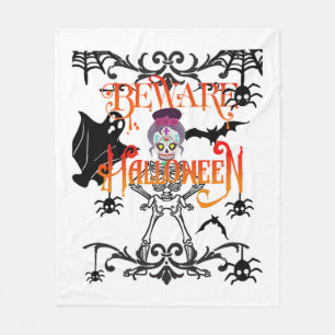 Beware Halloween Fleece Blanket