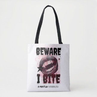 BEWARE I BITE - Grunge Vampire Aesthetic Y2K Goth  Tote Bag