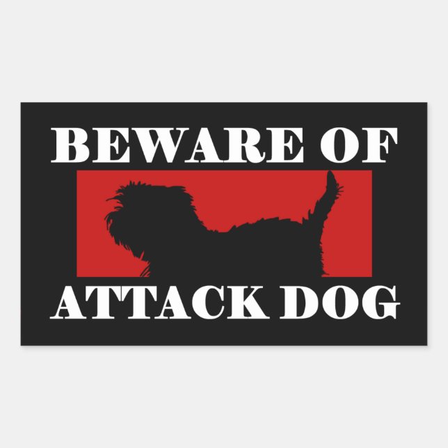 Beware of Attack Dog - Affenpinscher Sticker (Front)