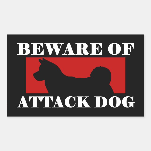 Beware of Attack Dog - Akita Sticker (Front)