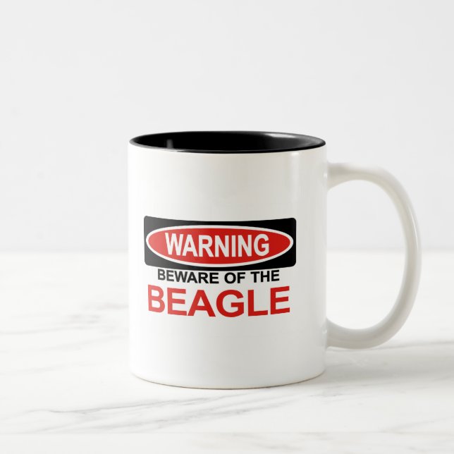 Beware Of Beagle Two-Tone Coffee Mug (Right)