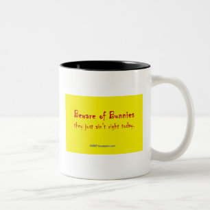 Beware of Bunnies Two-Tone Coffee Mug