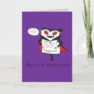 Beware of Contractula Vampire Greeting Card