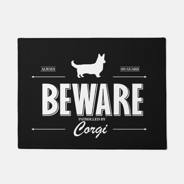 Beware Of Corgi (Cardigan) Doormat (Front)