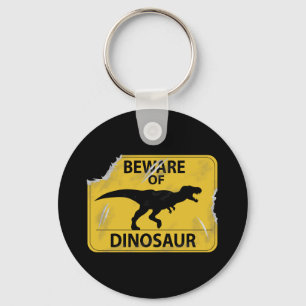 Beware of Dinosaur (damaged) Keychain