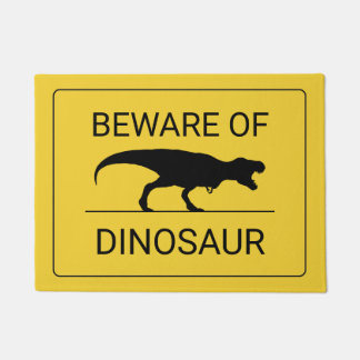 Beware of Dinosaur Funny Doormat