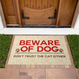 Beware of Dog and Cat Doormat