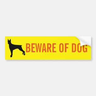 BEWARE OF DOG BUMPER STICKER