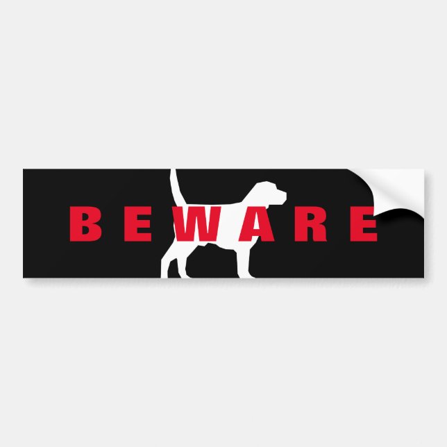 BEWARE OF DOG GLOSSY STICKER (Front)