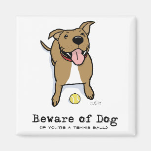 Beware of Dog (if you're a tennis ball) Magnet