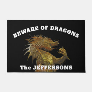 "Beware of Dragons"  with Dragon  Doormat