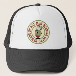 Beware Of Fat Men Funny Christmas Hat/Cap Trucker Hat