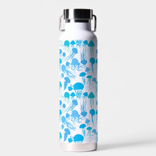 Beware of Jellyfish. L Blue.b No BG Water Bottle