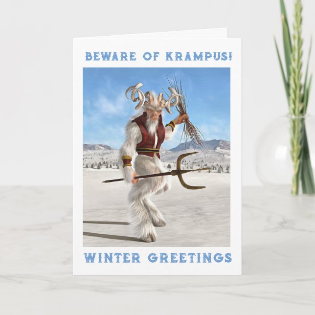 Beware of Krampus! Folded Card (Front)