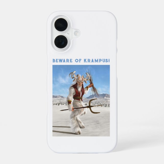 Beware of Krampus! iPhone 16 Case (Back)