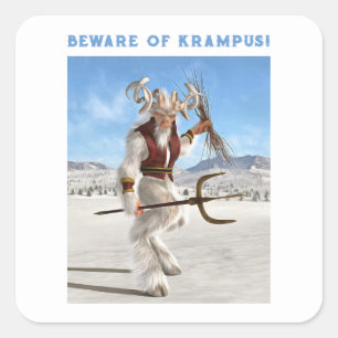 Beware of Krampus! Square Sticker
