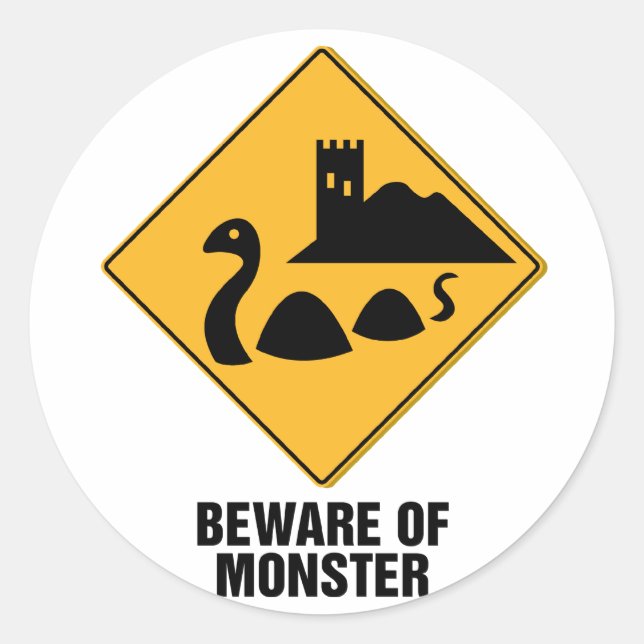 Beware Of Monster Classic Round Sticker (Front)