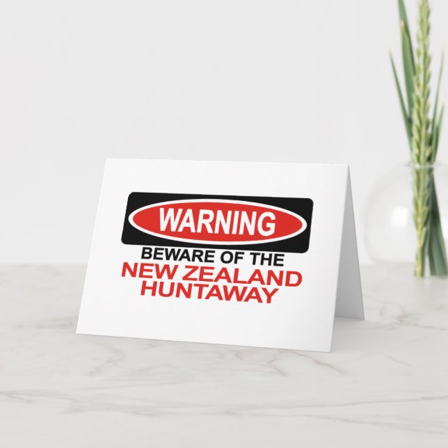 Beware Of New Zealand Huntaway Card (Front)