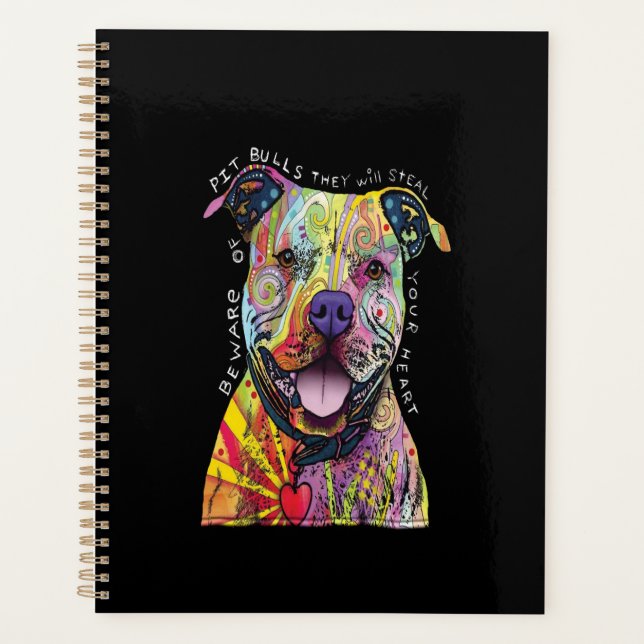 beware of Pitbull dogs they will steal your heart. Planner (Front)