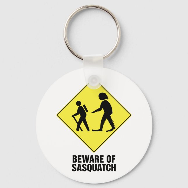 Beware of Sasquatch Keychain (Front)