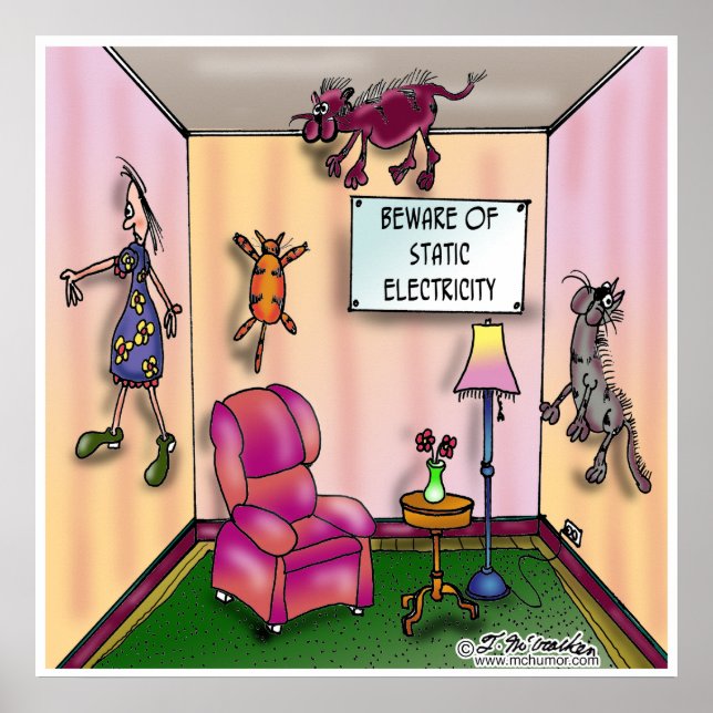 Beware of Static Electricity Poster (Front)