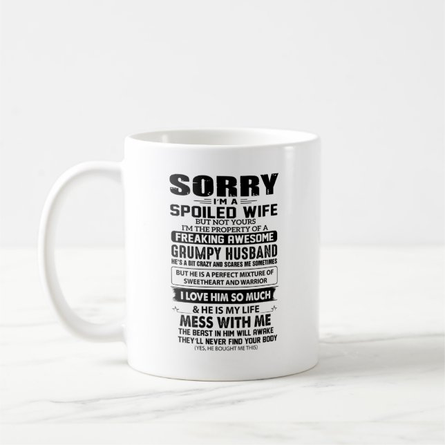 Beware of the Beast in My Husband - Humourous Coffee Mug (Left)