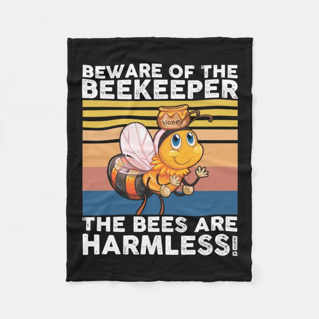 Beware Of The Beekeeper Fleece Blanket (Front)