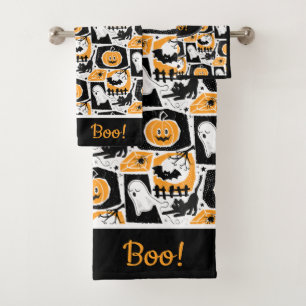 Beware of the cat! bath towel set