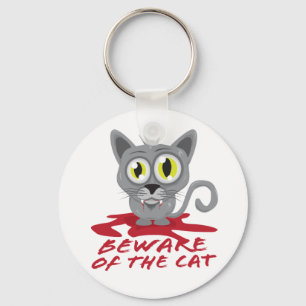 Beware Of The Cat Keychain