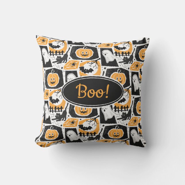 Beware of the cat! outdoor pillow (Front)