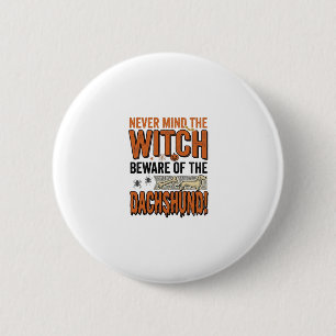 Beware Of The Dachshund Halloween Witch Shirt_1 2 Inch Round Button
