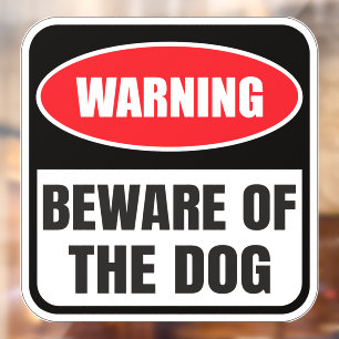 Beware of the Dog Warning Window Cling