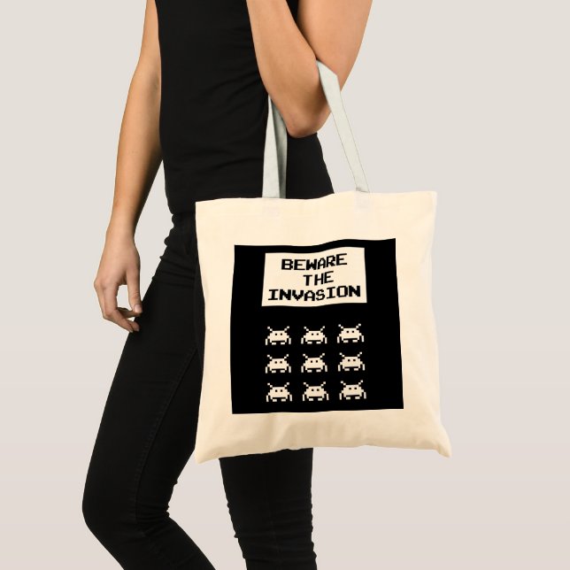 Beware of the invasion, geek design tote bag (Front (Product))