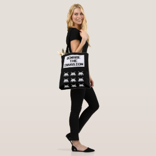 Beware of the invasion, geek design tote bag