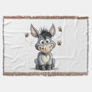 Beware Of The Mule Funny Donkey Warning Design Throw Blanket